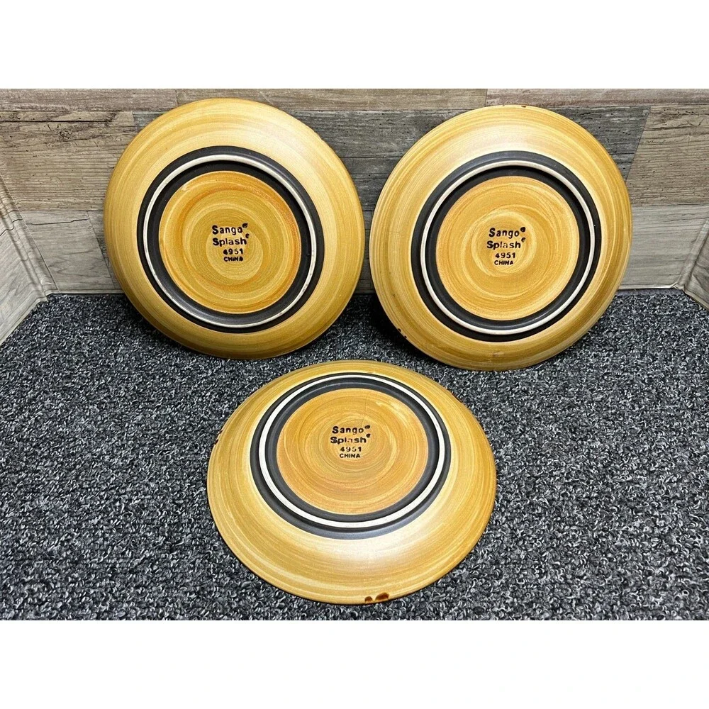 Sango Splash 4951 Brown Drip Glaze 8.25